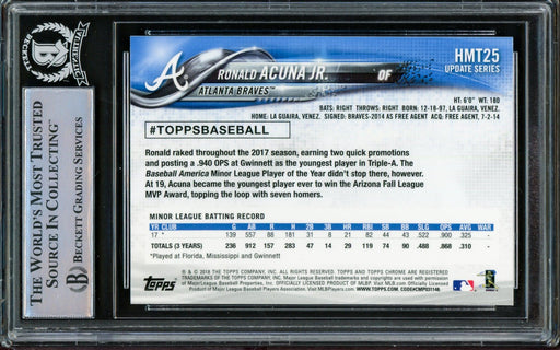 Ronald Acuna Jr. Autographed 2018 Topps Chrome Update Rookie Card #HMT25 Atlanta Braves Beckett BAS #14612559 - RSA