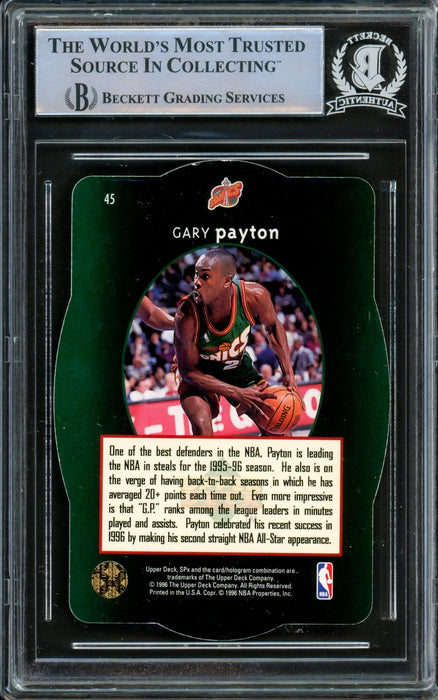 Gary Payton Autographed 1996-97 Upper Deck SPX Card #45 Seattle