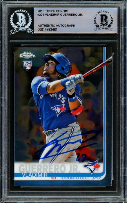 Vladimir Guerrero Jr. Autographed 2019 Topps Chrome Rookie Card