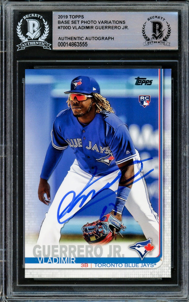 Vladimir Guerrero Jr. Autographed 2019 Topps Complete Set Variation Rookie Card #700D Toronto Blue Jays Beckett BAS #14863555 - RSA