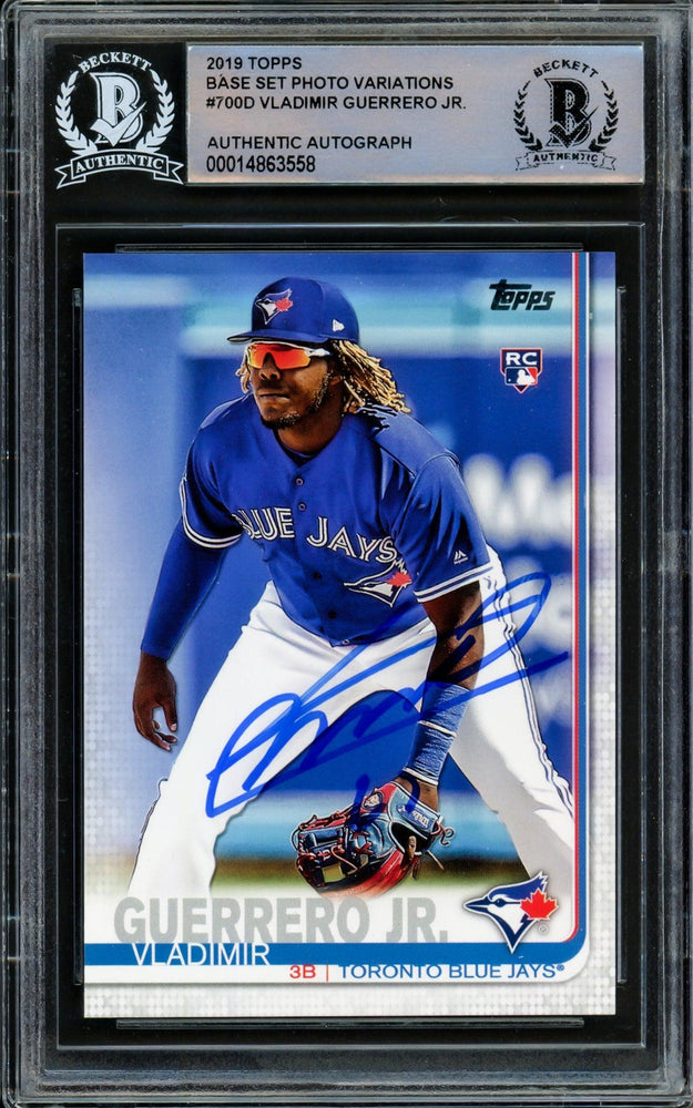 Vladimir Guerrero Jr. Autographed 2019 Topps Complete Set Variation Rookie Card #700D Toronto Blue Jays Beckett BAS #14863558 - RSA