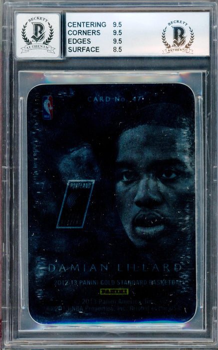 Damian Lillard Autographed 2012-13 Panini Gold Standard Metal Rookie Card #47 Portland Trail Blazers BGS 9 Auto Grade Gem Mint 10 Beckett BAS #14323942 - RSA