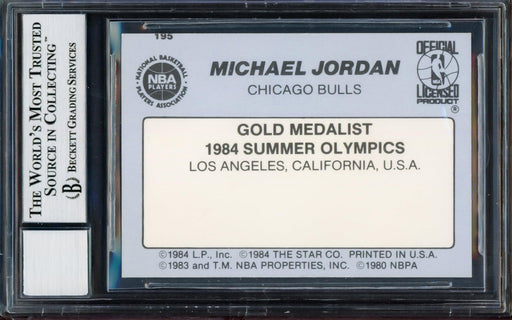 Michael Jordan Autographed 1984-85 Star Rookie Card #195 Chicago Bulls Auto Grade Near Mint/Mint 8 Vintage Rookie Era Signature Beckett BAS #14228651 - RSA
