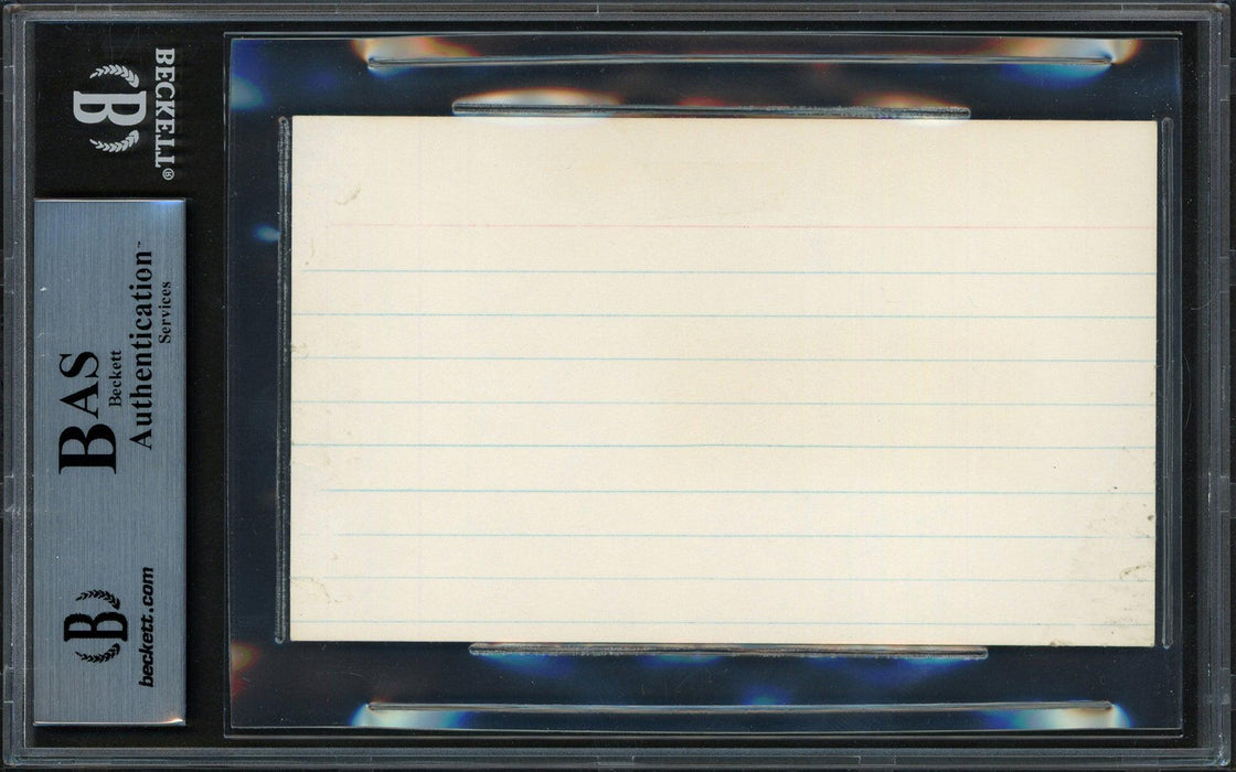 Ford Frick Autographed 3x5 Index Card Commissioner Beckett BAS #14613352 - RSA