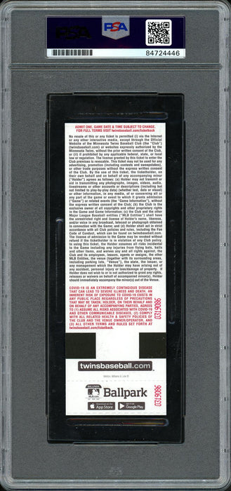 Julio Rodriguez Autographed MLB Debut Ticket Seattle Mariners Harmon Killebrew Statue Picture PSA/DNA #84724446 - RSA