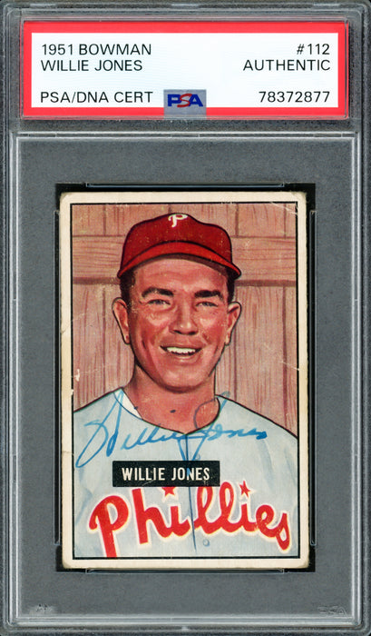 Willie Jones Autographed 1951 Bowman Card #112 Philadelphia Phillies PSA/DNA #78372877