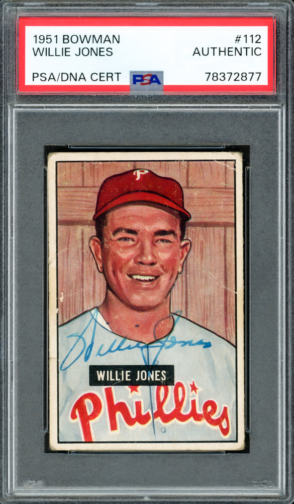 Willie Jones Autographed 1951 Bowman Card #112 Philadelphia Phillies PSA/DNA #78372877