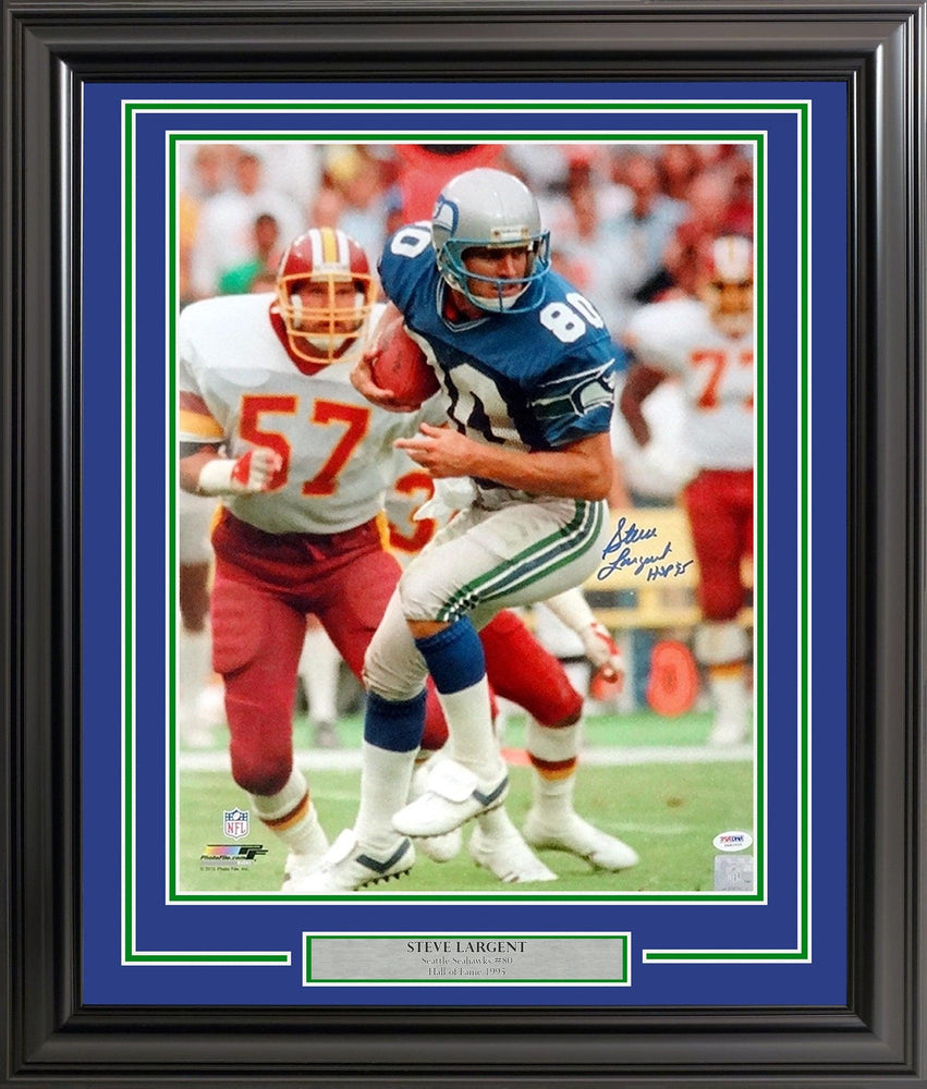 Steve Largent Autographed Framed 16x20 Photo Seattle Seahawks "HOF 95" PSA/DNA Stock #209368 - RSA