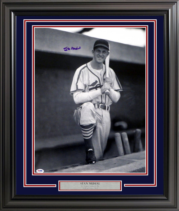 Stan Musial Autographed Framed 16x20 Photo St. Louis Cardinals PSA/DNA Stock #209418 - RSA