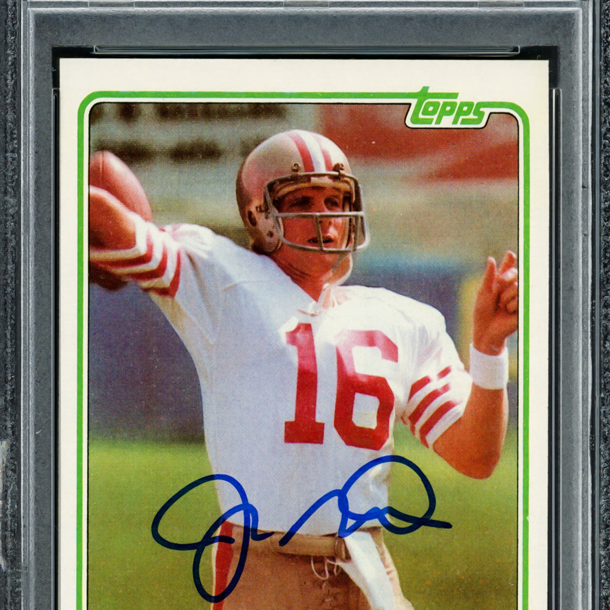 Joe Montana Autographed 1981 Topps Rookie Card #216 San Francisco 49ers PSA 5 Auto Grade Gem Mint 10 PSA/DNA #51847327