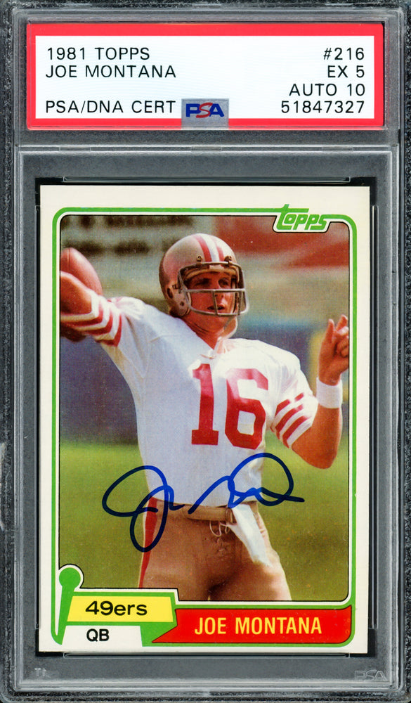 Joe Montana Autographed 1981 Topps Rookie Card #216 San Francisco