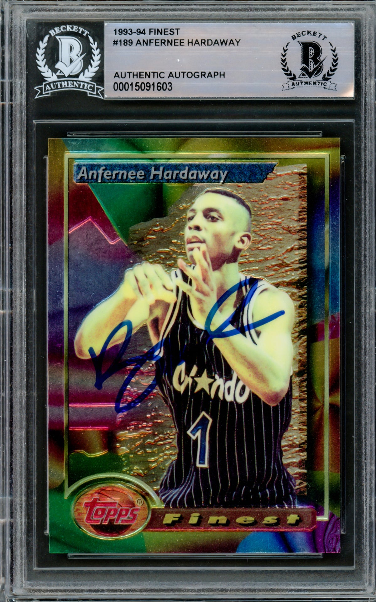 Anfernee Penny Hardaway Autographed 1993-94 Topps Finest Rookie Card # — RSA