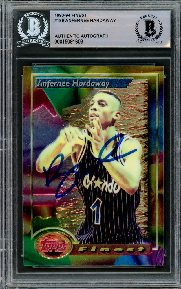 rare anfernee hardaway cards METAL CARD 1996 UPPER DECK "PENNY" ORLANDO MAGIC NBA #4 Penny Hardaway Autographed Trading Cards,
