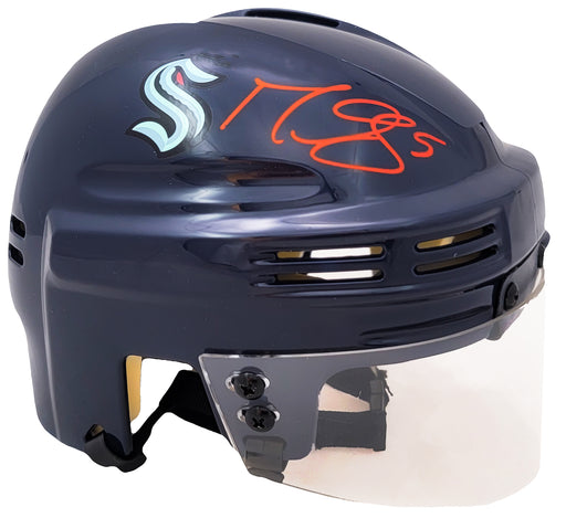 Mark Giordano Autographed Seattle Kraken Blue Mini Helmet Fanatics Holo Stock #210527