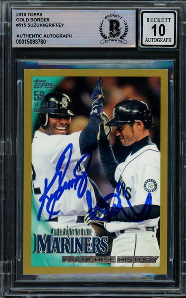 Ken Griffey Jr. & Ichiro Suzuki Autographed 2010 Topps Gold Card