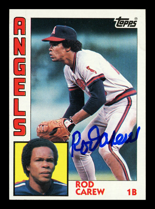 Rod Carew Autographed 1984 Topps Card #600 California Angels Stock #211307