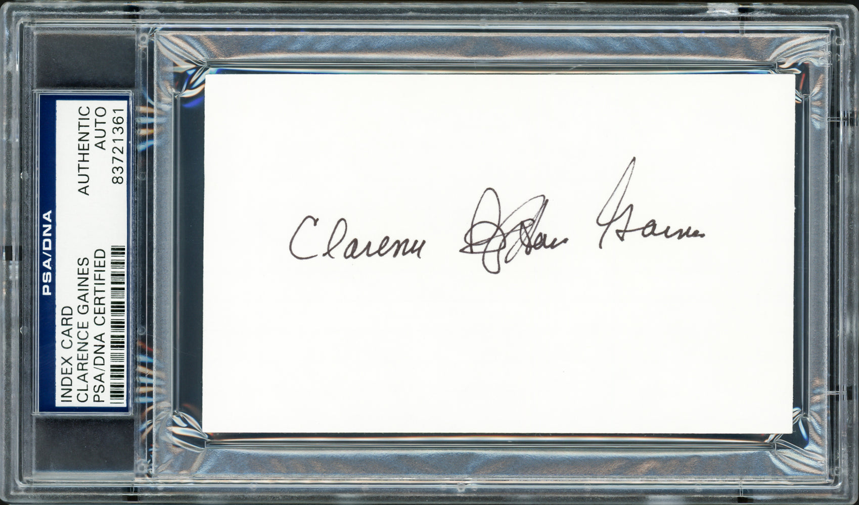 Clarence "Big House" Gaines Autographed 3x5 Index Card Winston-Salem State University PSA/DNA Stock #211336