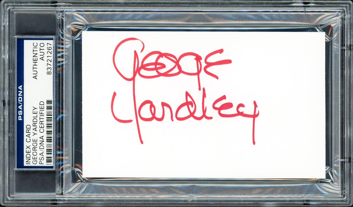 George Yardley Autographed 3x5 Index Card Detroit Pistons Signed In Red PSA/DNA Stock #211351