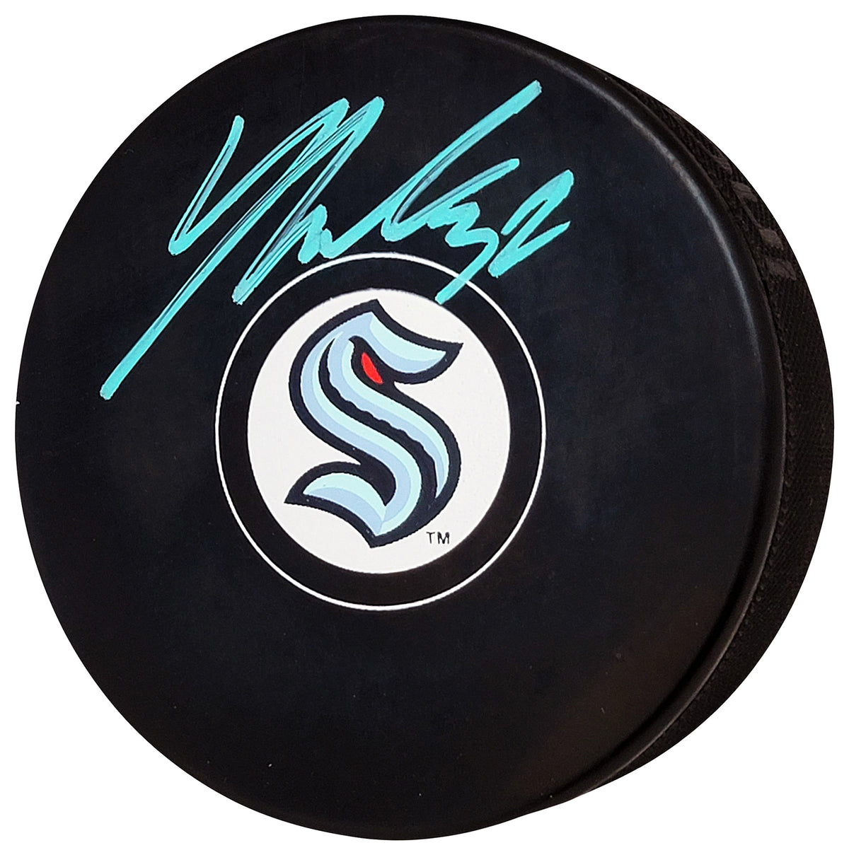 Yanni Gourde Autographed Official Seattle Kraken Logo Hockey Puck Sign ...