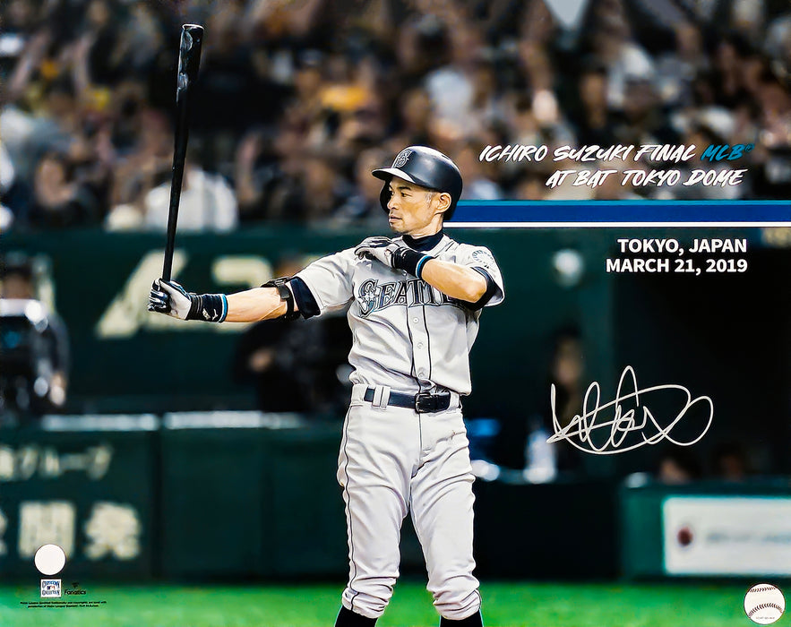 Ichiro Suzuki Autographed 16x20 Photo Seattle Mariners Final At