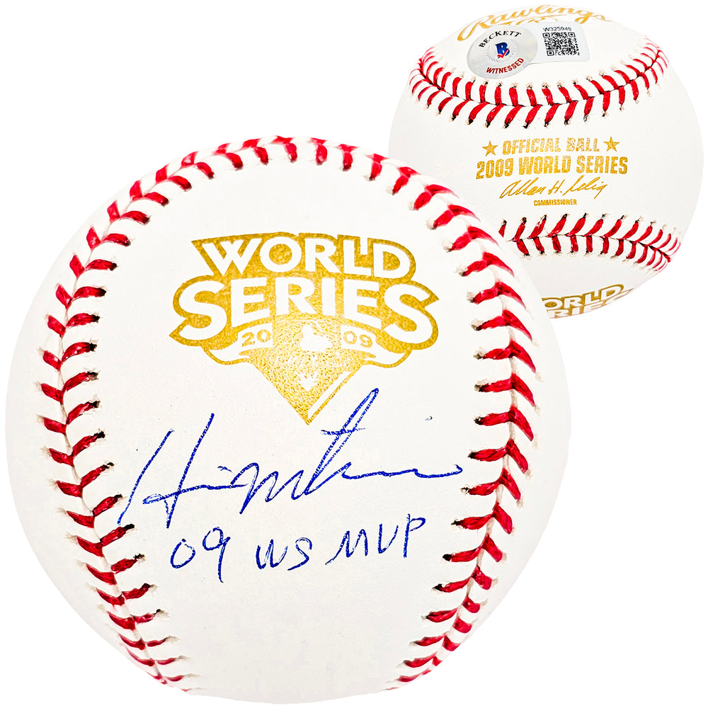 Hideki Matsui Autographed Official 2009 World Series Logo Baseball New York Yankees "09 WS MVP" Beckett BAS Witness Stock #212246