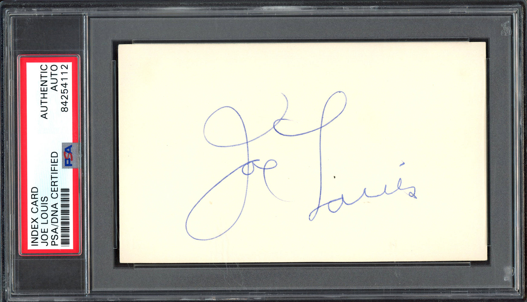 Joe Louis Autographed 3x5 Index Card Heavyweight Champion PSA/DNA #84254112