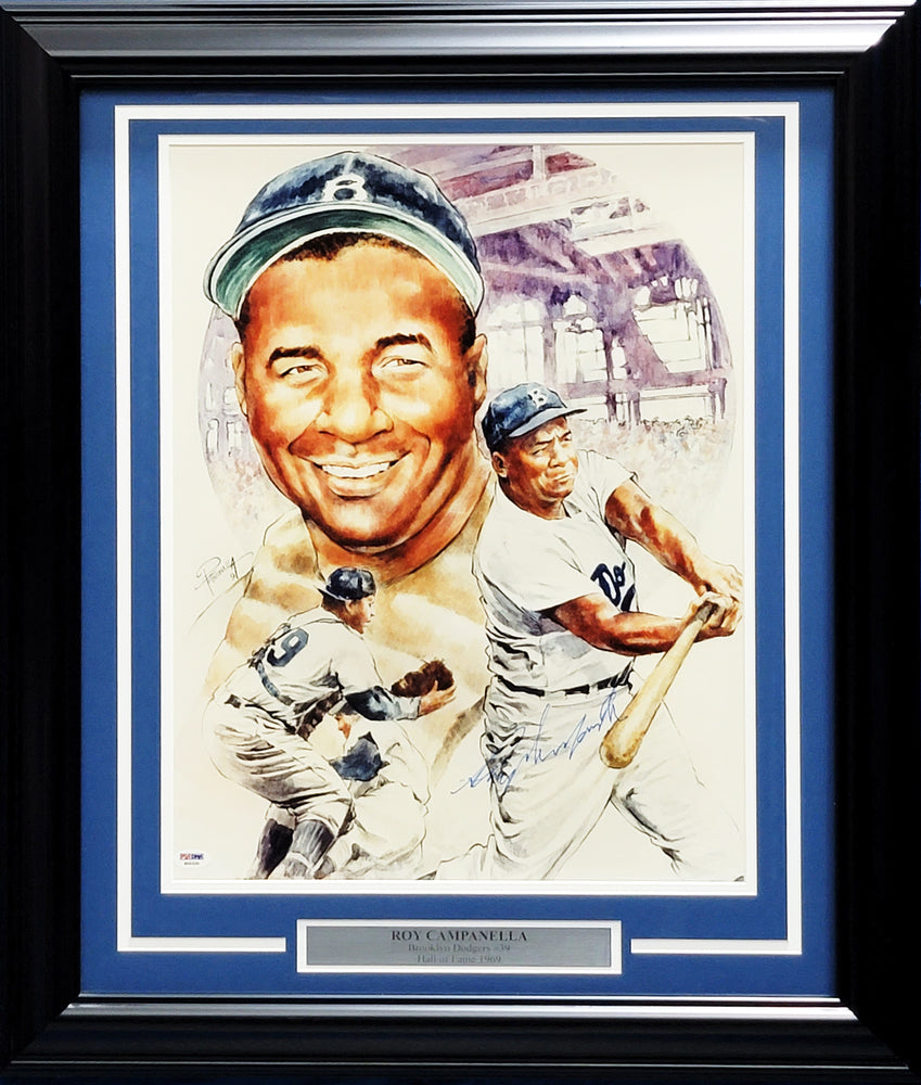 Roy Campanella Autographed Framed 16x20 Photo Brooklyn Dodgers PSA/DNA #S00330