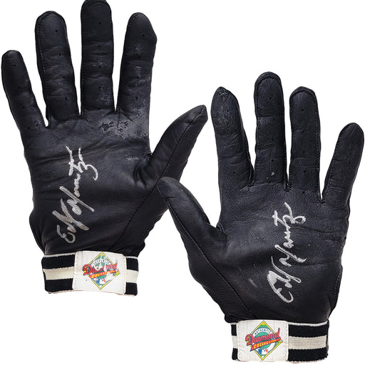 Edgar Martinez Autographed Franklin Diamond Collection Game Used Black Batting Gloves Seattle Mariners With Signed Certificate Stock #211909