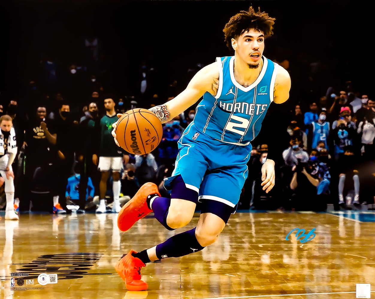 LaMelo Ball Autographed 16x20 Photo Charlotte Hornets Beckett BAS Stock #212974
