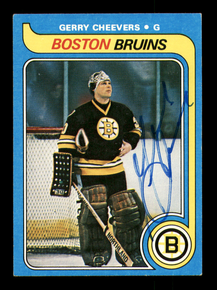 Gerry Cheevers Autographed 1979-80 Topps Card #85 Boston Bruins SKU #213528