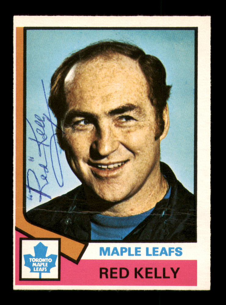 Red Kelly Autographed 1974-75 O Pee Chee Card #76 Toronto Maple Leafs SKU #213536