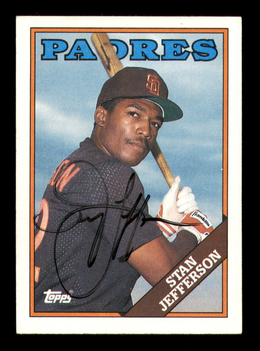 Stan Jefferson Autographed 1988 Topps Card #223 San Diego Padres SKU #213574