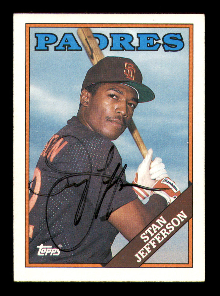 Stan Jefferson Autographed 1988 Topps Card #223 San Diego Padres SKU #213574