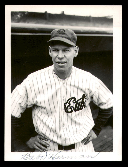 Babe Herman Autographed 4x5 Photo Chicago Cubs SKU #213679
