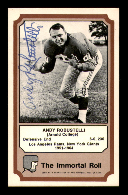 Andy Robustelli Autographed 1974 Fleer Card Los Angeles Rams SKU #213686