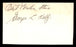 George Kelly Autographed 3x5 Index Card New York Giants "Best Wishes Steve" (Back Damage) SKU #213701