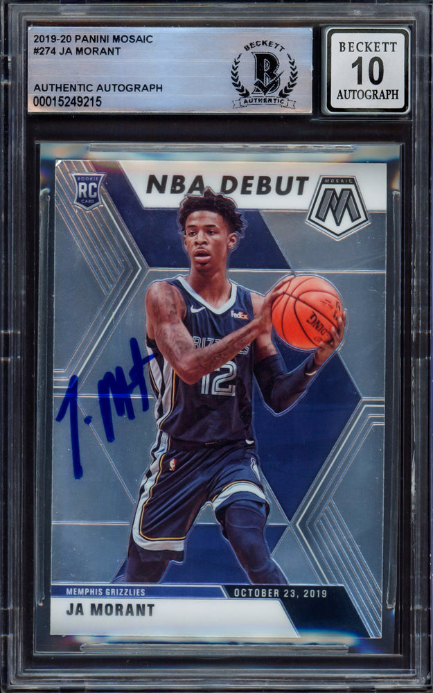 Ja Morant Autographed 2019-20 Panini Mosaic Rookie Card #274
