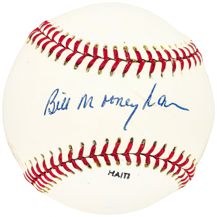 Bill Mooneyham Autographed Official League Baseball Oakland A's Beckett BAS QR #BH040993