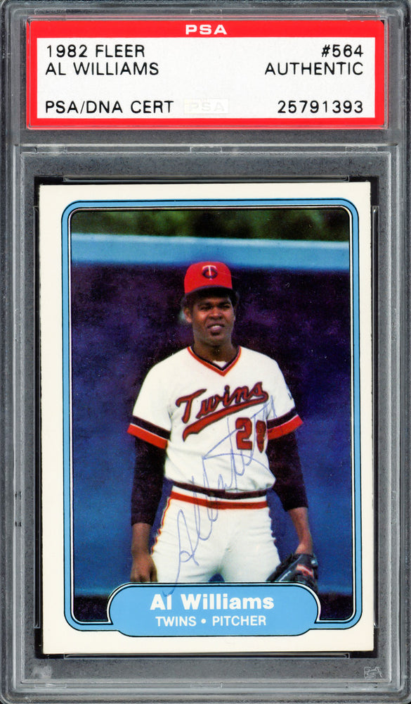 Al Williams Autographed 1982 Fleer Card #564 Minnesota Twins PSA/DNA #25791393