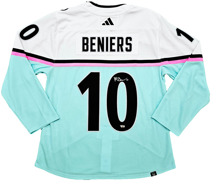 Seattle Kraken Matty Beniers Autographed White Adidas 2023 All Star Game Jersey Size 54 Fanatics Holo Stock #215323