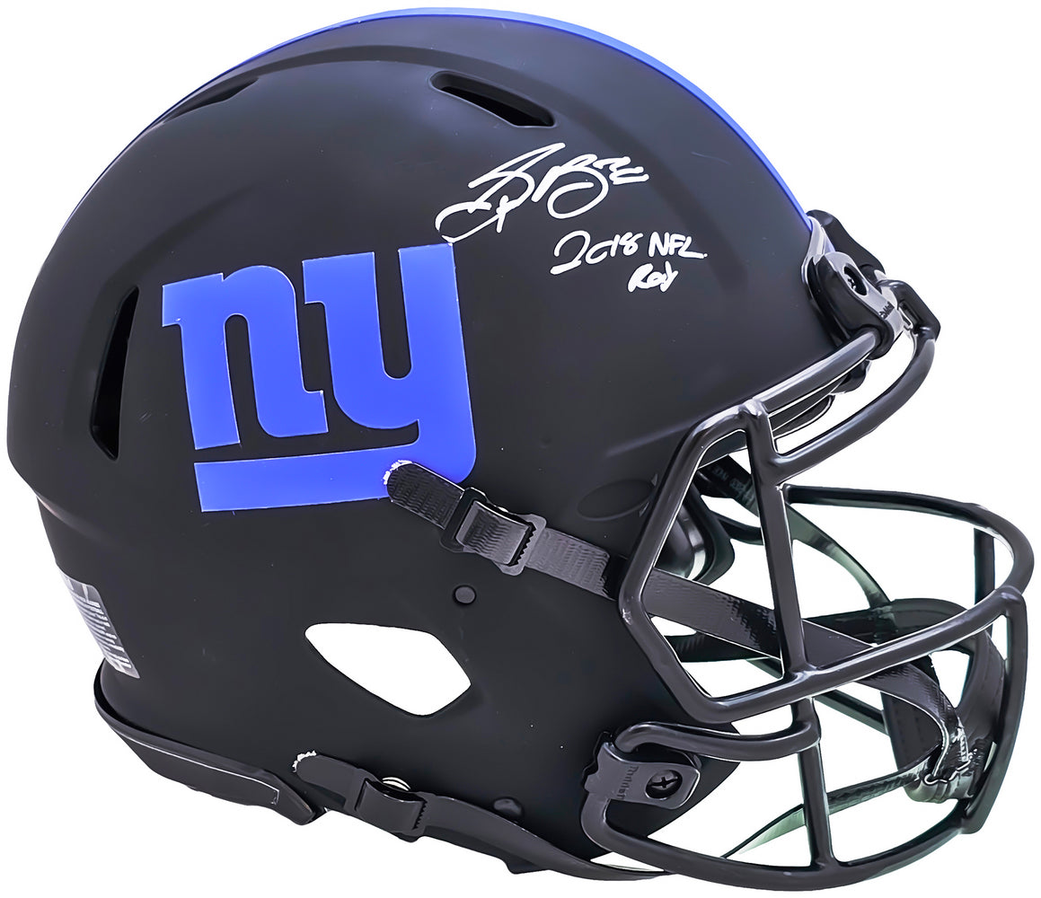 Saquon Barkley Autographed New York Giants Eclipse Black Full Size Aut — RSA Saquon Barkley Autographed New York Giants Eclipse Black Full Size Aut — RSA