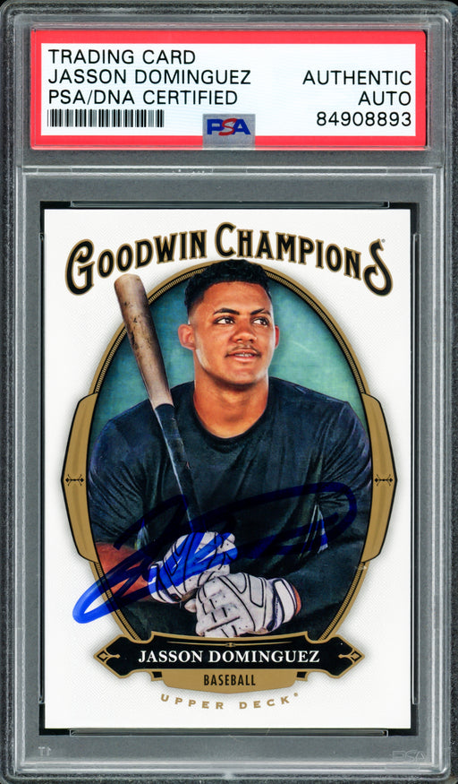 Jasson Dominguez Autographed 2020 Upper Deck Goodwin Champions Rookie Card #45 New York Yankees PSA/DNA #84908893
