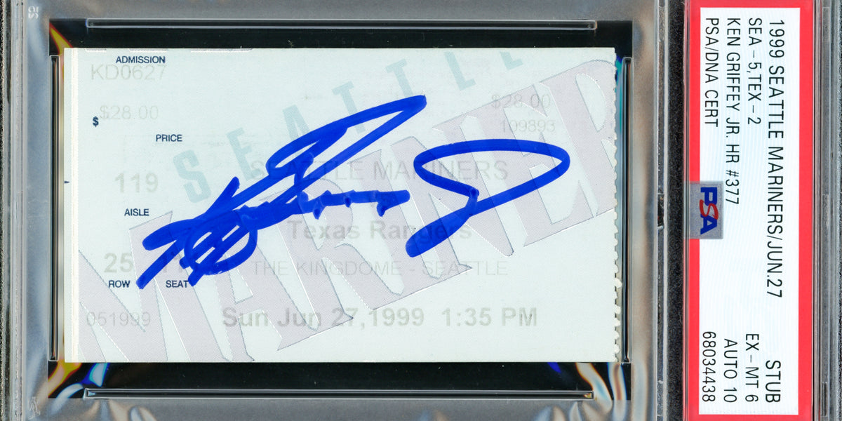 ASTRO サナ 握手券 Ken Griffey Jr. Autographed June 27th, 1999 Ticket Stub Seattle