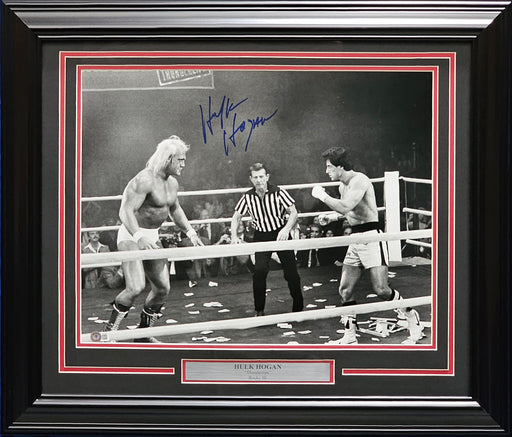 Hulk Hogan Autographed Framed 16x20 Photo WWE Rocky Movie Beckett BAS QR #BH51562