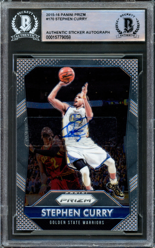 Stephen Curry Autographed 2015-16 Panini Prizm Card #170 Golden
