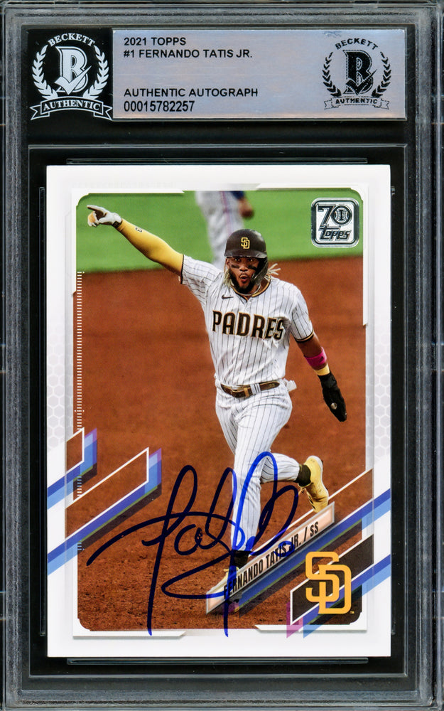 Fernando Tatis Jr. Autographed 2021 Topps Card #1 San Diego Padres
