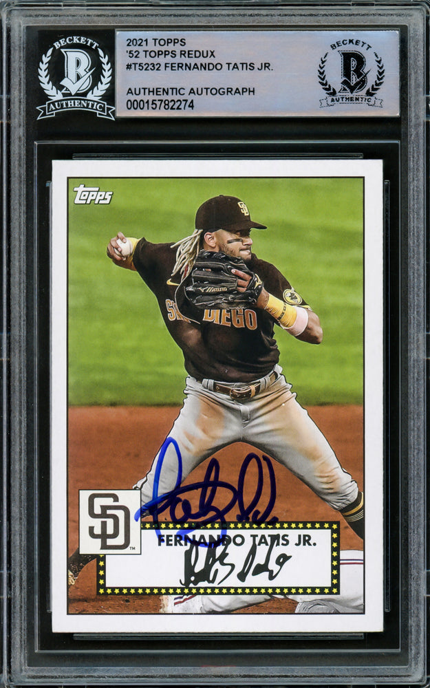 Fernando Tatis Jr. Autographed 2021 Topps 1952 Redux Card #T52-32 San Diego Padres Beckett BAS Stock #216878