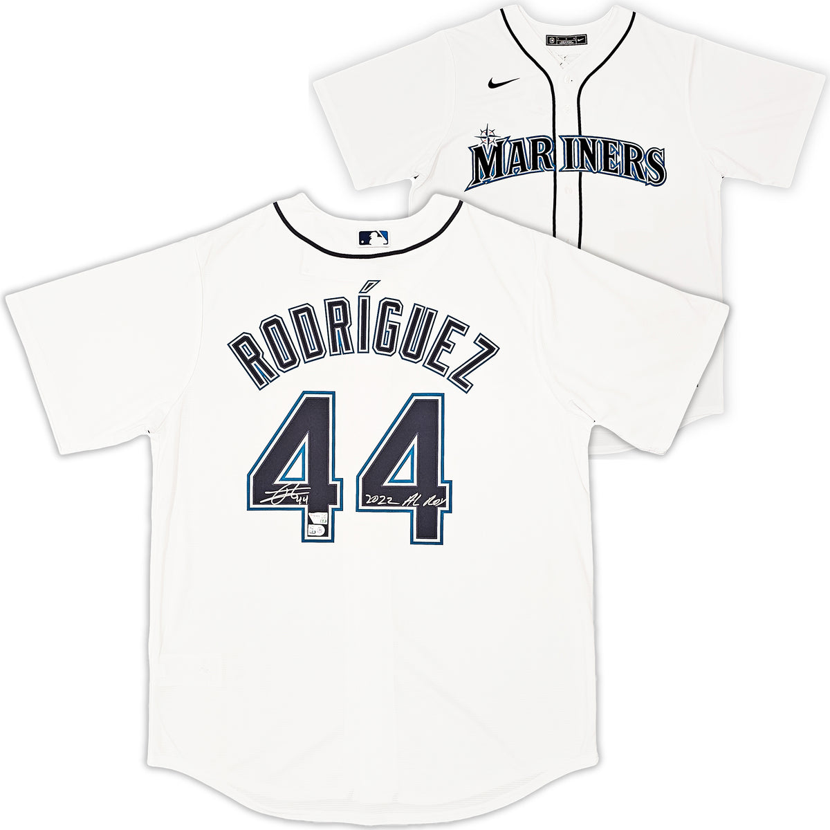 Seattle Mariners Julio Rodriguez Autographed White Nike Jersey