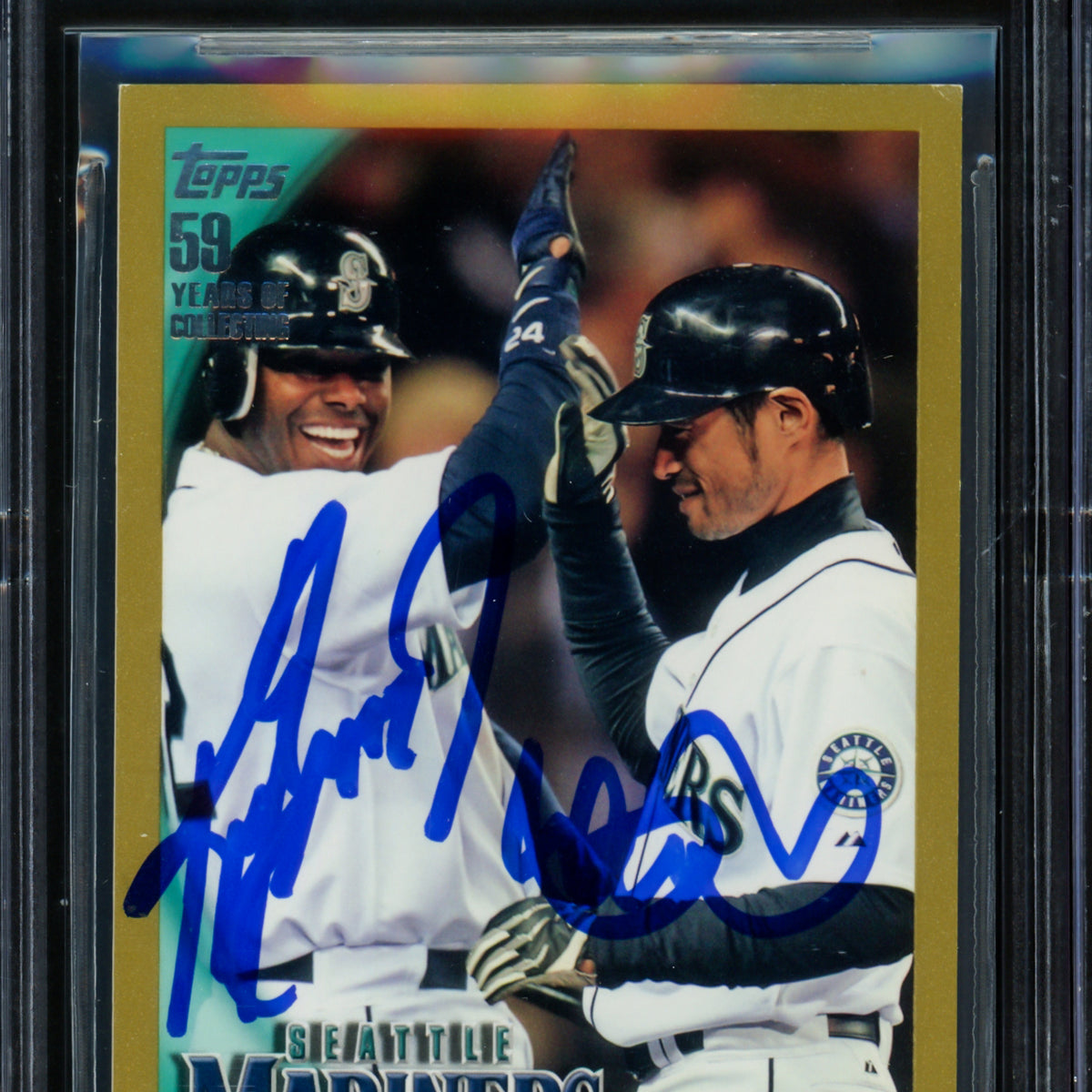 Ken Griffey Jr. & Ichiro Suzuki Autographed 2010 Topps Gold Card