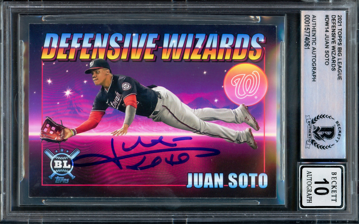 Juan Soto Autographed 2021 Topps Big League Defensive Wizards Card #DW ...